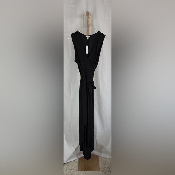 NEW Charming Charlie Wrap Style Midi Dress - Black - Small - Picture 5 of 12